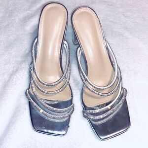 Silver Rhinestone Homecoming Heels